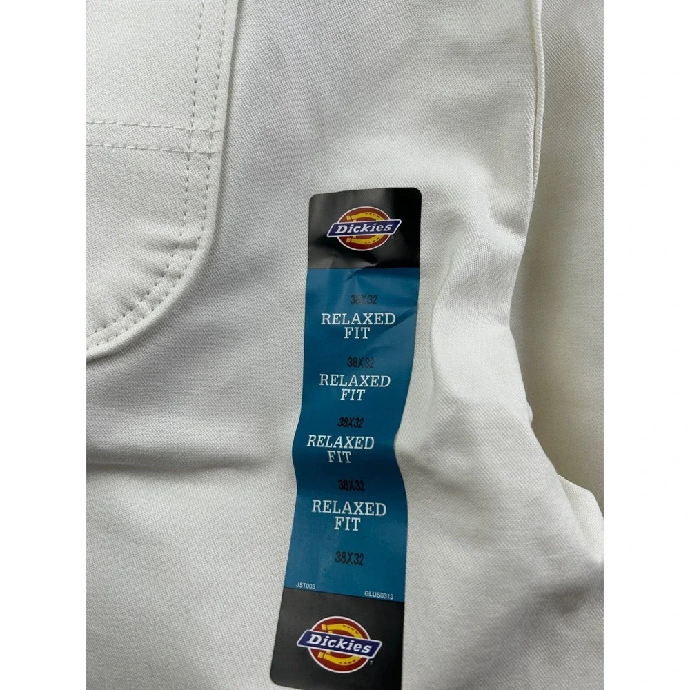 Dickies Pants Mens Double Knee Utility‎ Carpenter 38 x 32 White Loop-Free NWT